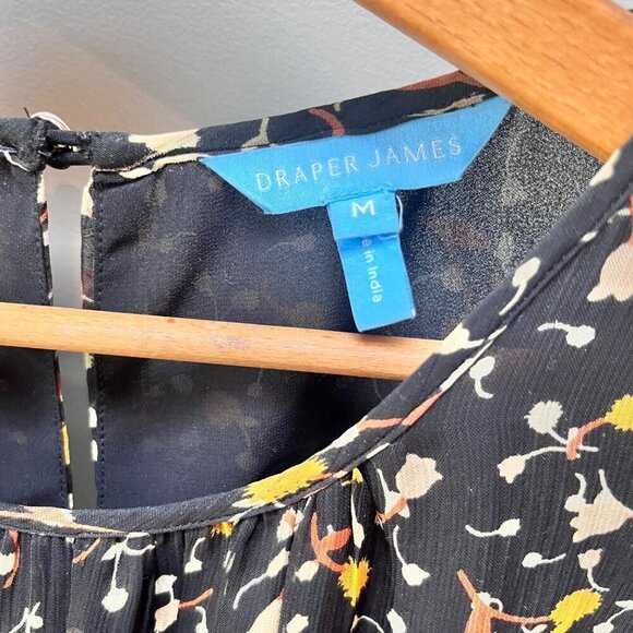 Draper‎ James Black Floral Flutter Dress- Size M - Picture 5 of 7